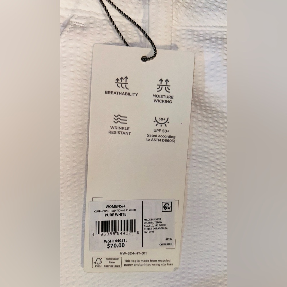 NWT Walter Hagen SZ various white seersucker lined shorts/2 front-2 rear pockets - Picture 5 of 5